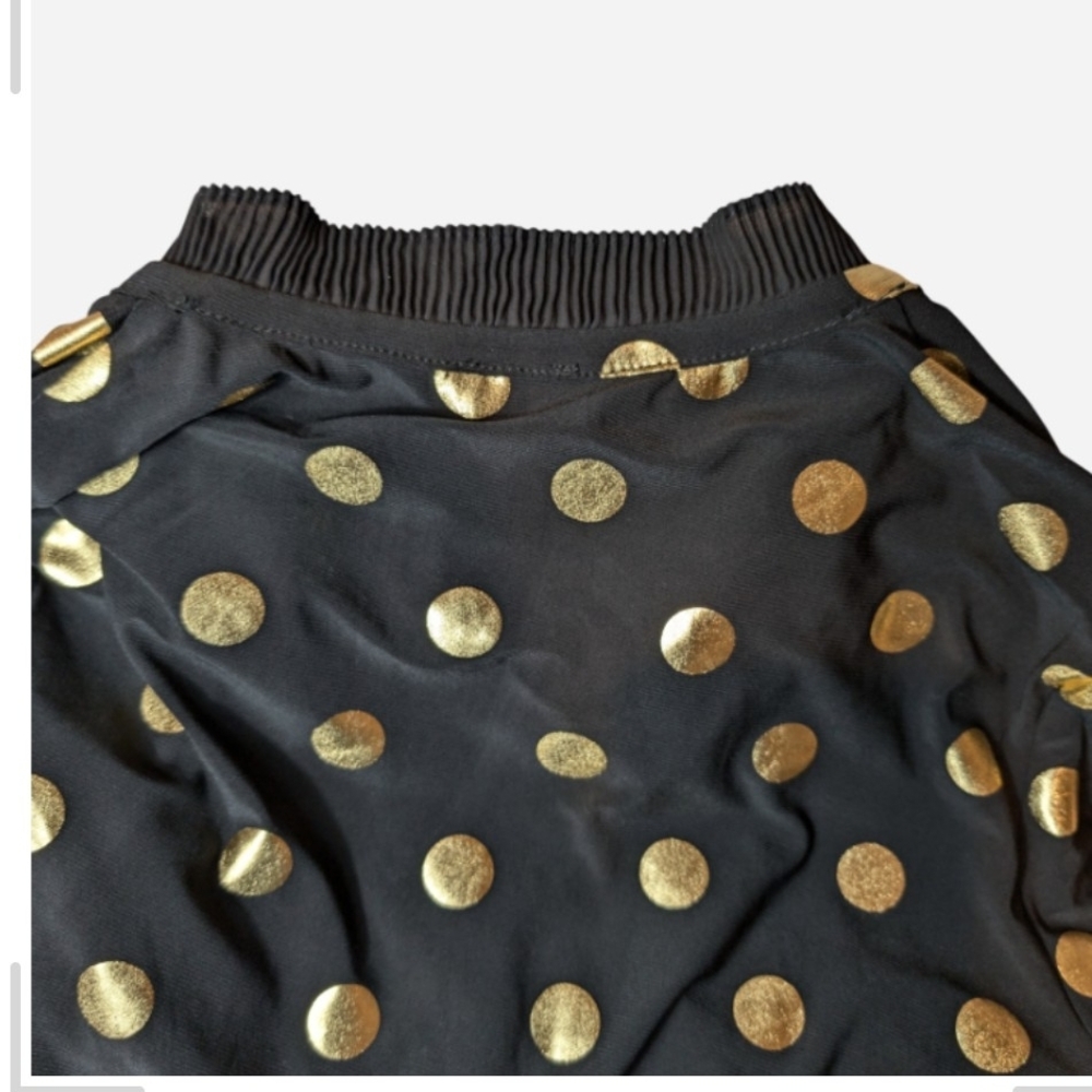Black and Gold Polka Dot Women's Top - Picture 6 of 12